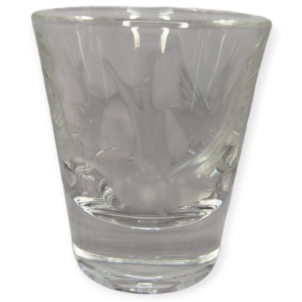 Duck/Goose Etched Clear Glass Shot Glass